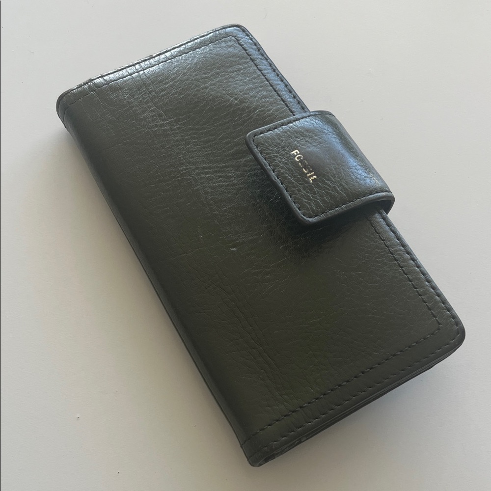 Fossil Olive Green Leather Wallet